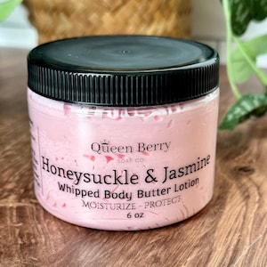 Honeysuckle Jasmine - Whipped Body Butter Lotion- No Melt - Paraben and Cruelty Free - Hand and Body Lotion - Self Care - Cocoa Butter