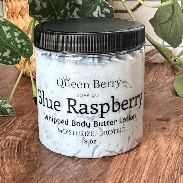 Blue Raspberry - Whipped Body Butter Lotion- Shea Butter - Paraben Free and Cruelty Free - Hand & Body Cream - Dry Skin