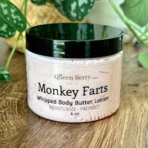 Monkey Farts - Whipped Body Butter Lotion- Hand and Body Cream - Paraben and Cruelty Free - Shea Butter - Coconut Oil