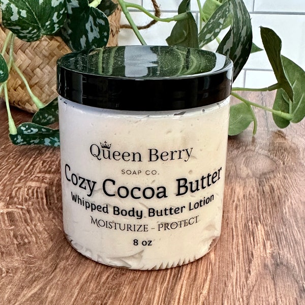 Cozy Cocoa Butter Kashmir - Whipped Body Butter Lotion  - Hand and Body Cream - Paraben and Cruelty Free - Shea Butter - Coconut Oil