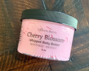 Cherry Blossom - Whipped Body Butter Lotion- Hand and Body Cream - Paraben and Cruelty Free - Shea Butter - Coconut Oil