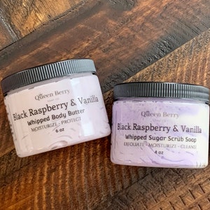 Pick a Set - Whipped Sugar Scrub Soap and Whipped Body Butter Lotion - Pick your Favorite Scent - Paraben and Cruelty Free - Gift