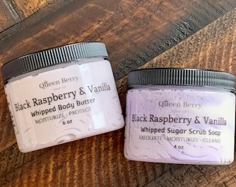 Pick a Set - Whipped Sugar Scrub Soap and Whipped Body Butter Lotion - Pick your Favorite Scent - Paraben and Cruelty Free - Gift