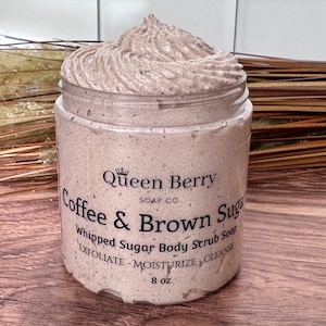 Hazelnut Coffee & Brown Sugar Whipped Scrub Soap Exfoliate Moisturize Cleanse Smells delicious Perfect Gift for Coffee Lovers image 7