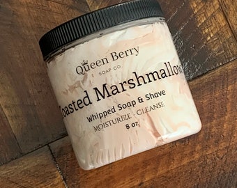 Toasted Marshmallow - Whipped Soap and Shave - Creamy - Paraben and Cruelty Free - Foaming Whip Soap