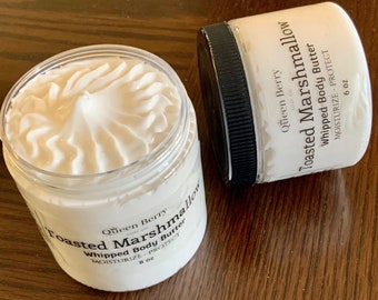 Toasted Marshmallow - Whipped Body Butter Lotion  - Hand and Body Cream - Paraben and Cruelty Free - Shea Butter - Coconut Oil