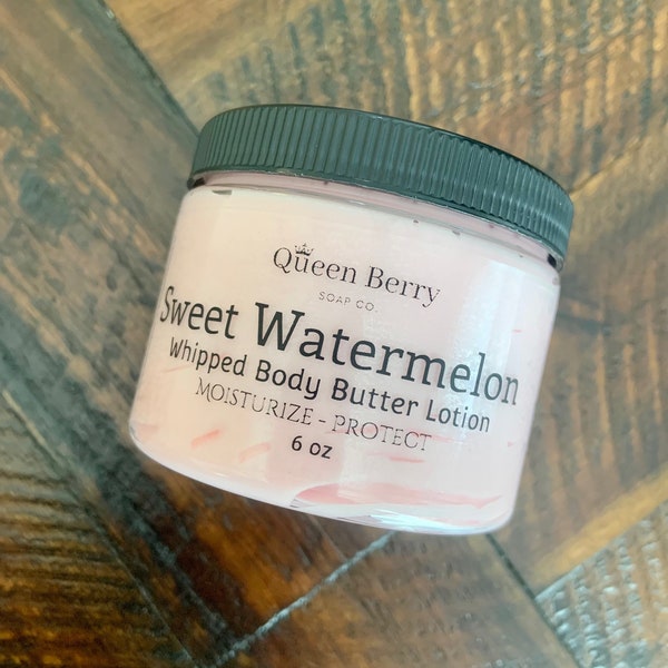 Sweet Watermelon - Whipped Body Butter Lotion- Hand & Body Lotion - Paraben and Cruelty Free - Thick Body Cream
