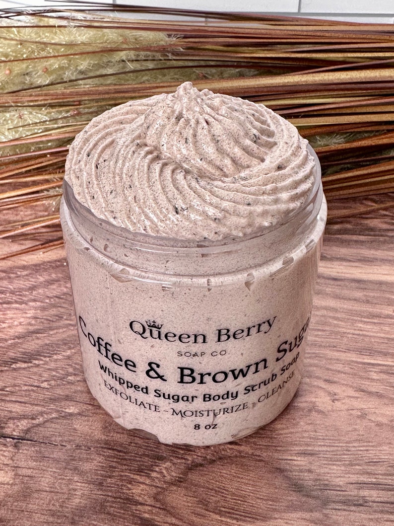 Hazelnut Coffee & Brown Sugar Whipped Scrub Soap Exfoliate Moisturize Cleanse Smells delicious Perfect Gift for Coffee Lovers image 6