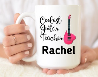 Personalized Guitar Mug - Guitar Teacher Gift - Coolest Guitar Teacher - Guitar Coffee Mug - Coffee Mug For Guitar Player - Musician Gifts