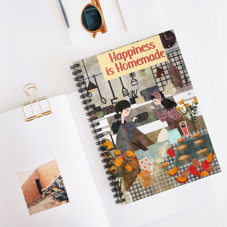 Happiness is Homemade Spiral Notebook - Inspirational Gift - Recipe ...