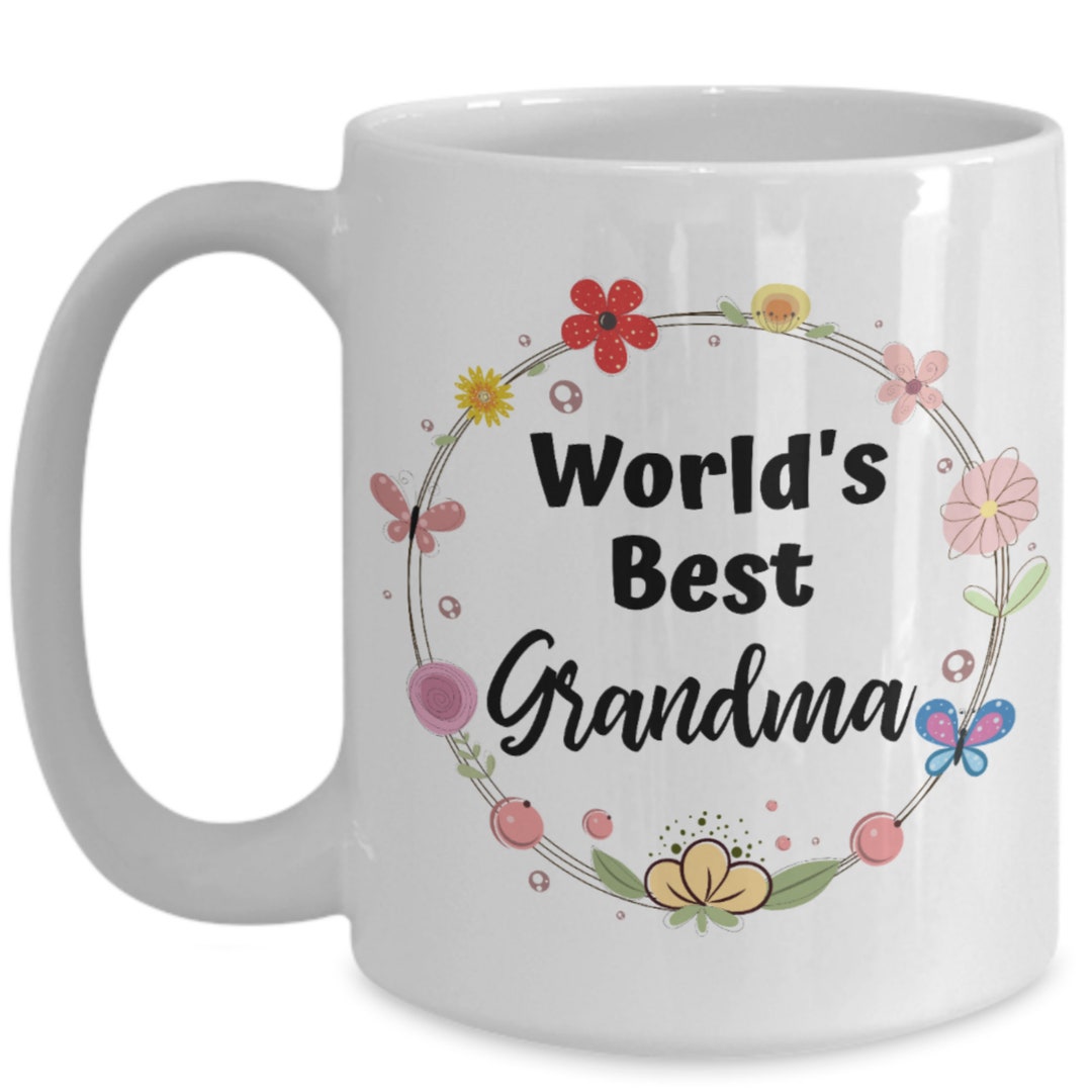 World's Best Grandma Coffee Mug Personalized Gift Mug for Granny Grandmother Birthday Gift or