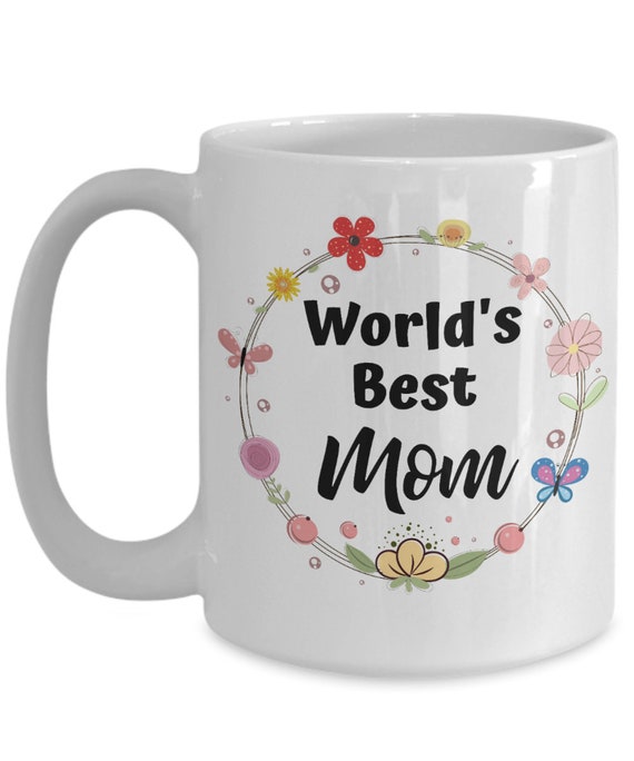 MOM FLORAL MUG Best Mom Coffee Cup Cute Mom Gifts Printed Tea Mug 11oz  Ceramic C-handle Tea Cup Not the Worst Mom Mug 