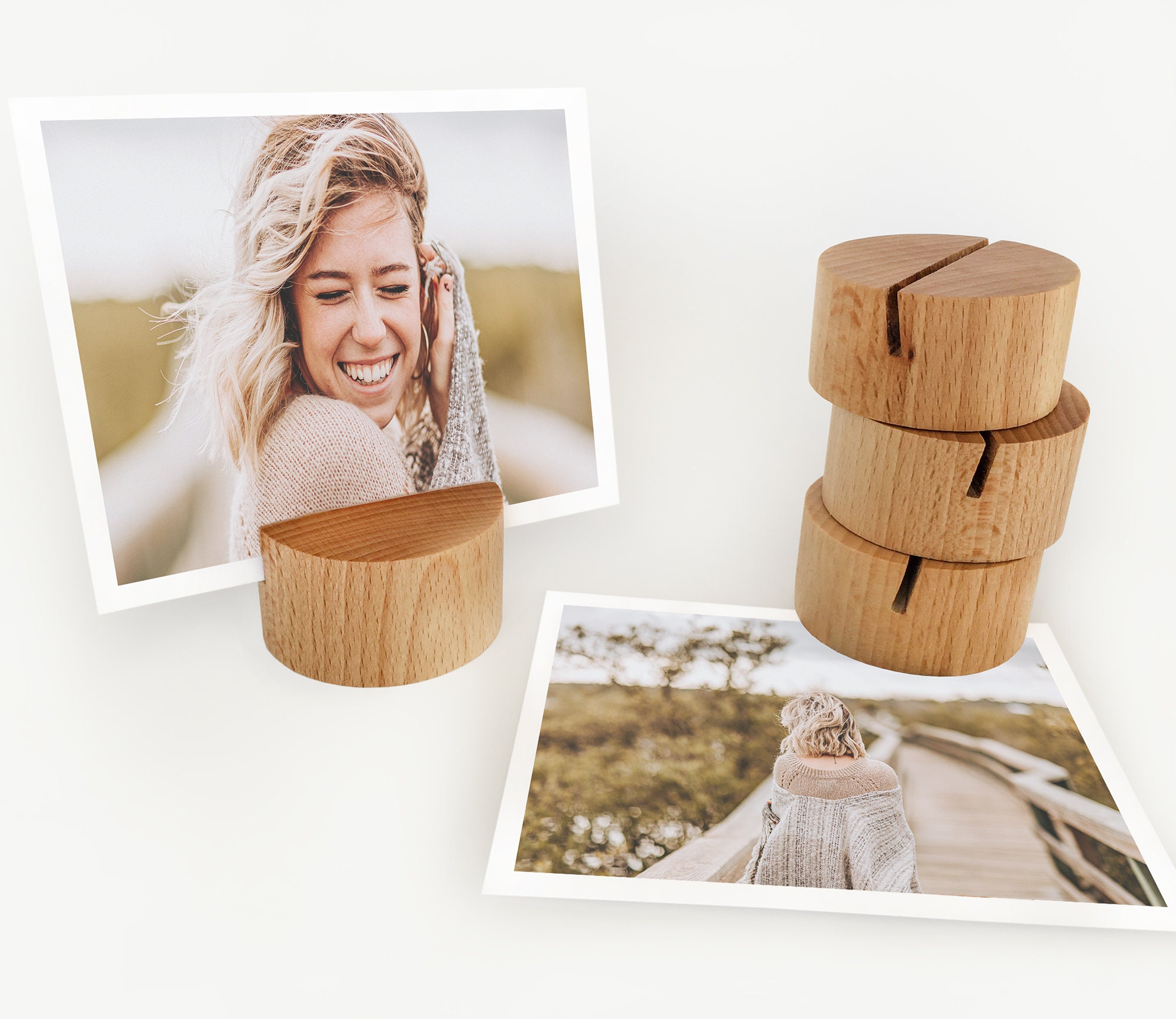 Round Wood Card Holder Photo Holder Place Card Holder Photo Etsy Hong