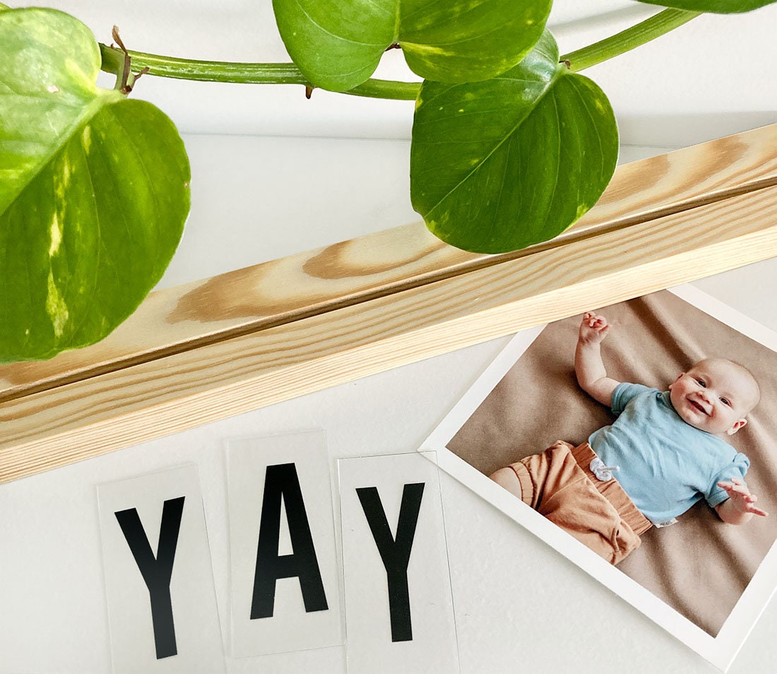 Natural Wood Photo Holder Wooden Block Display Stand Picture Etsy