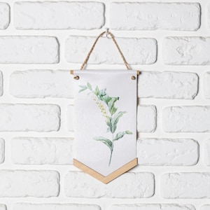 Botanische Leinwand Banner Wandbehang Banner mit Solomon Blume, Floral Wimpel Banner Flagge