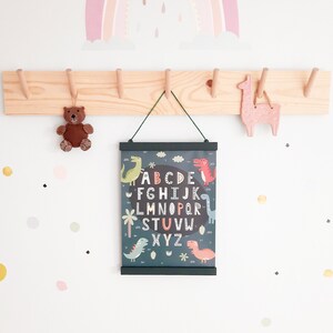 ABC Poster A4, Dinosaurios del alfabeto, Dino Gift for Kids boy, ABC Nursery Wall Art, Educational Wall Art, Kids Room Decor, Playroom Decoration,