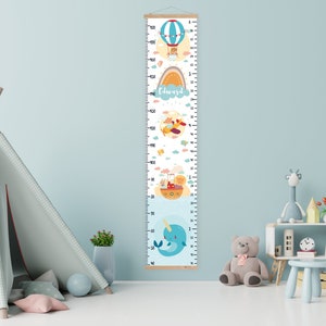 Tabla de crecimiento personalizada, Tabla de altura para niños Aventura, Tabla de altura personalizada ANIMALES, Arte mural de la habitación, Decoración de la sala de juegos, Decoración de la habitación del bebé