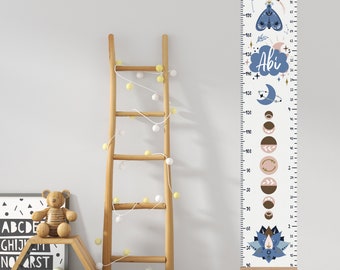 Celestial Growth Chart: maanstanden, vlinderdecoratie babykamer