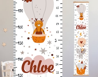 Personalized Baby Growth Chart: Nursery Wall Decor with Wooden Hanger