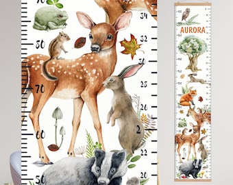 Woodland Animals Height Chart: Personalized Nursery Decor