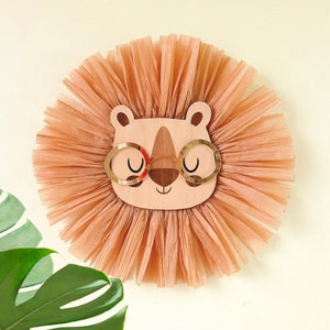 Lion Raffia Wall Hanging: Safari Nursery Decor