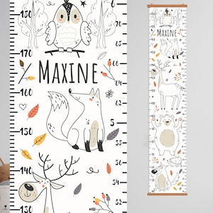 Woodland animals height chart Growth chart for kid Nursery wall art Personalized nursery decor Custom child ruler 1st birthday Baby Gift