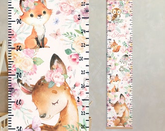 Personalized Woodland Growth Chart: Boho Nursery Decor