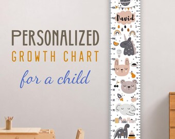 Personalized Kids Growth Chart: Scandinavian Nursery Decor