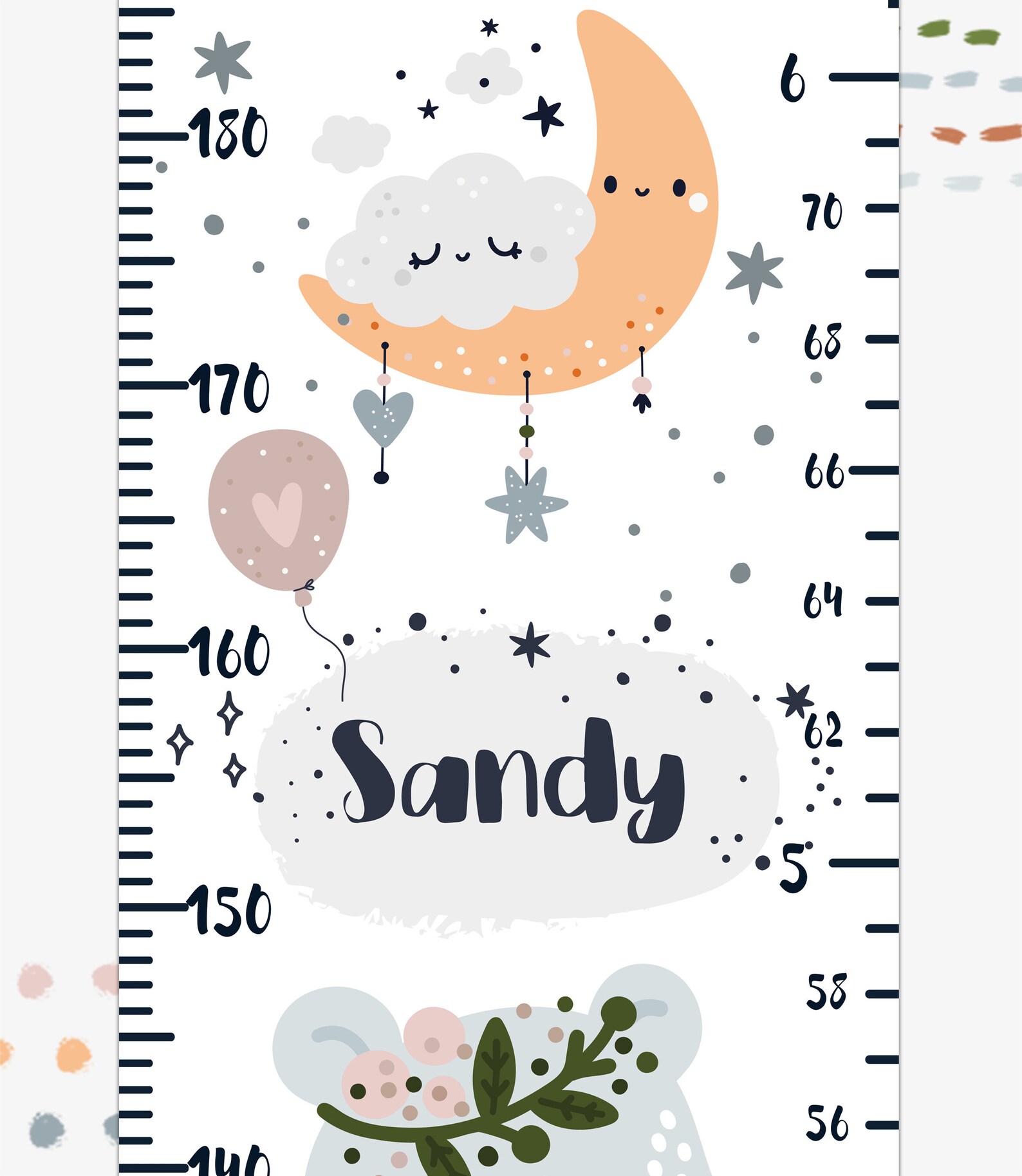 Personalized Growth Chart Girl Vinil Growth Chart Etsy