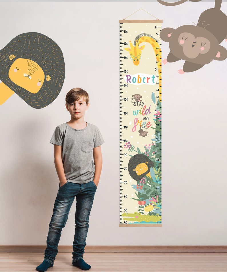 Growth Chart SAFARI Height chart for kids Personalized kids Etsy