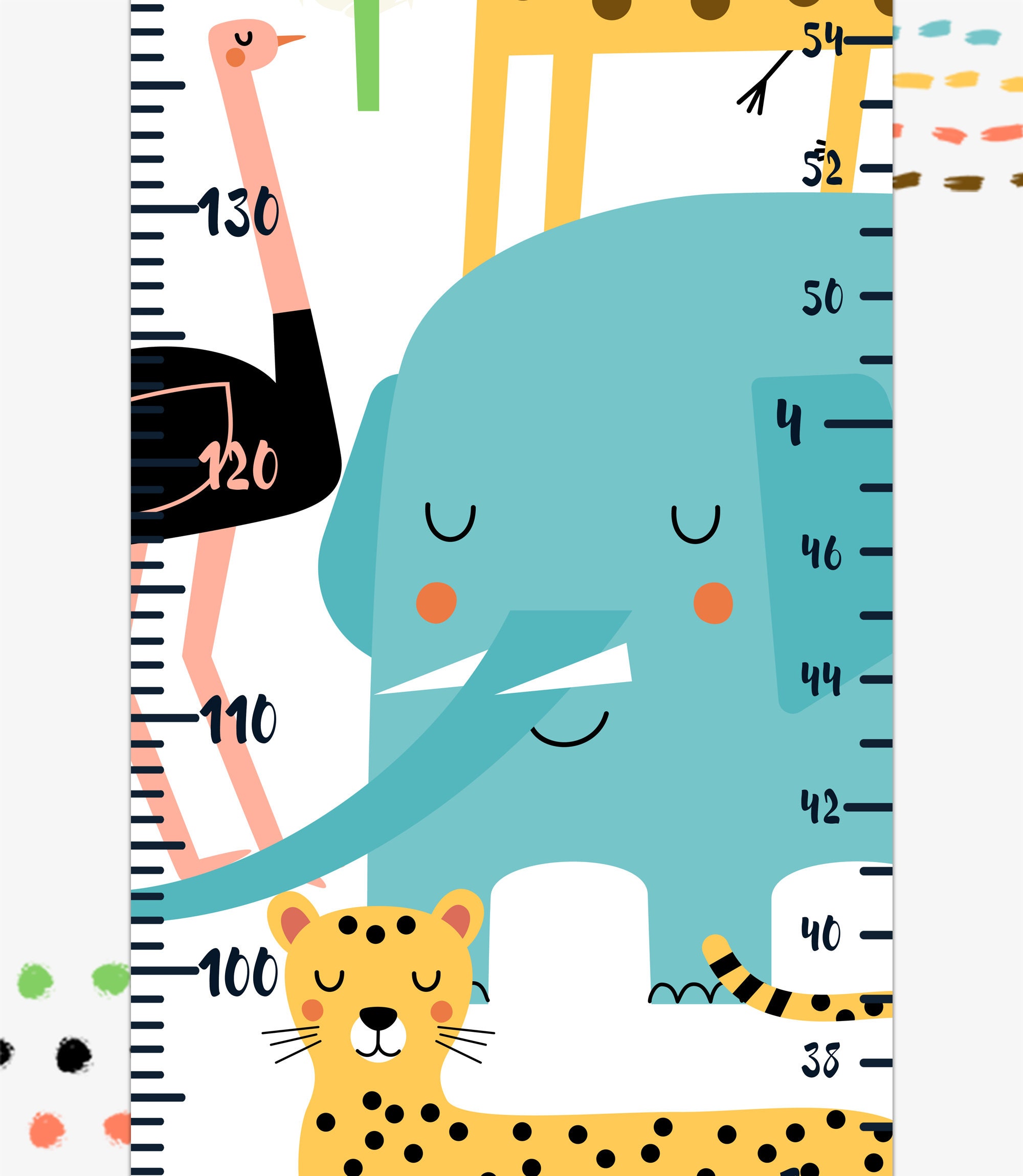 Personalized Growth Chart Ruler SAFARI Vinyl Height Meter for Etsy