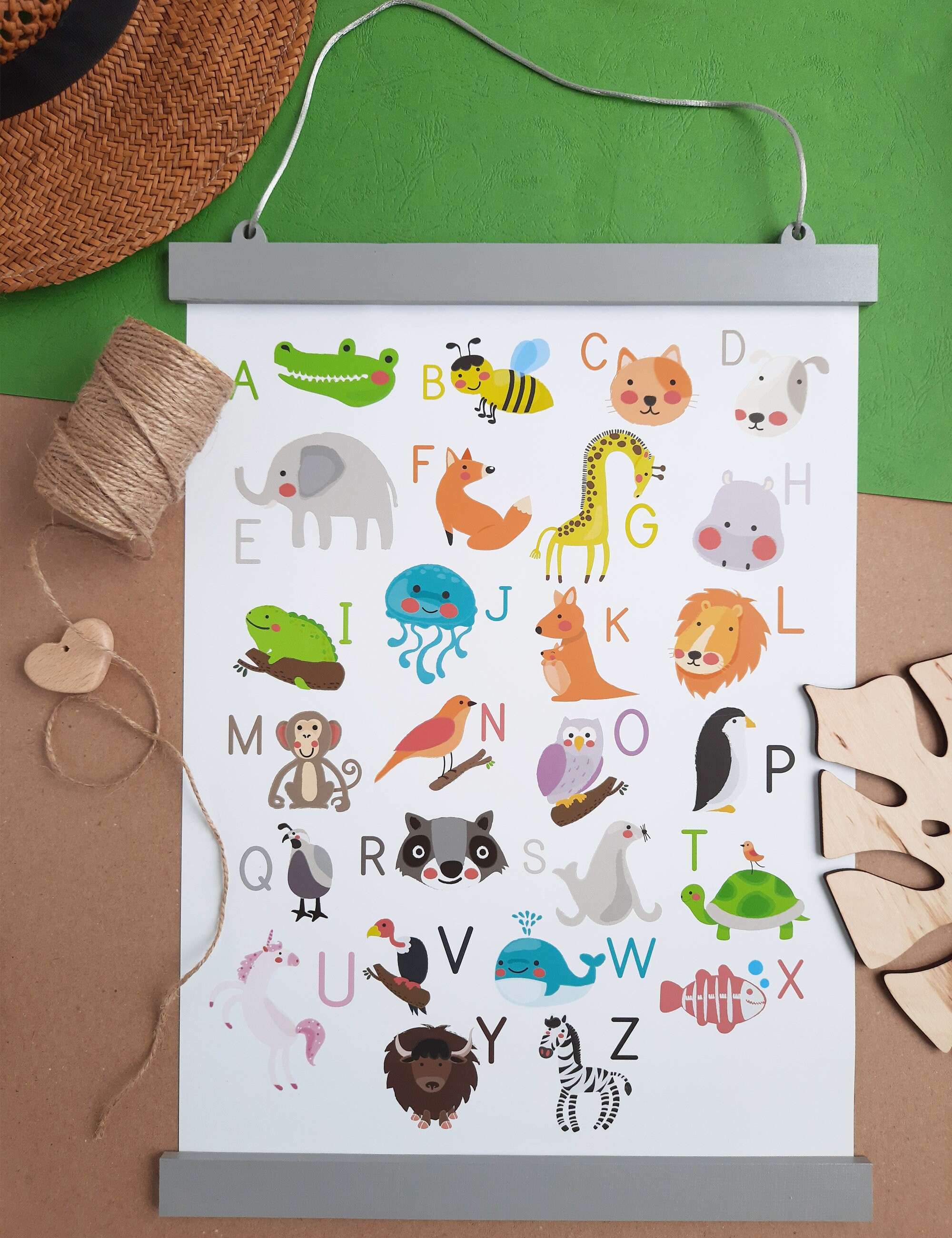 Animal Alphabet Poster ABC Wall Art Alphabet Print Nursery Etsy