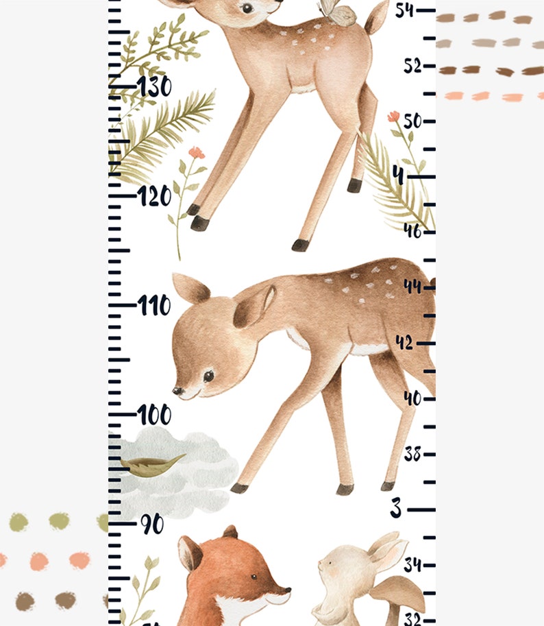 Forest Ruler Woodland Growth Chart: Boho Nursery Decor, Forest Animals Ruler - Etsy