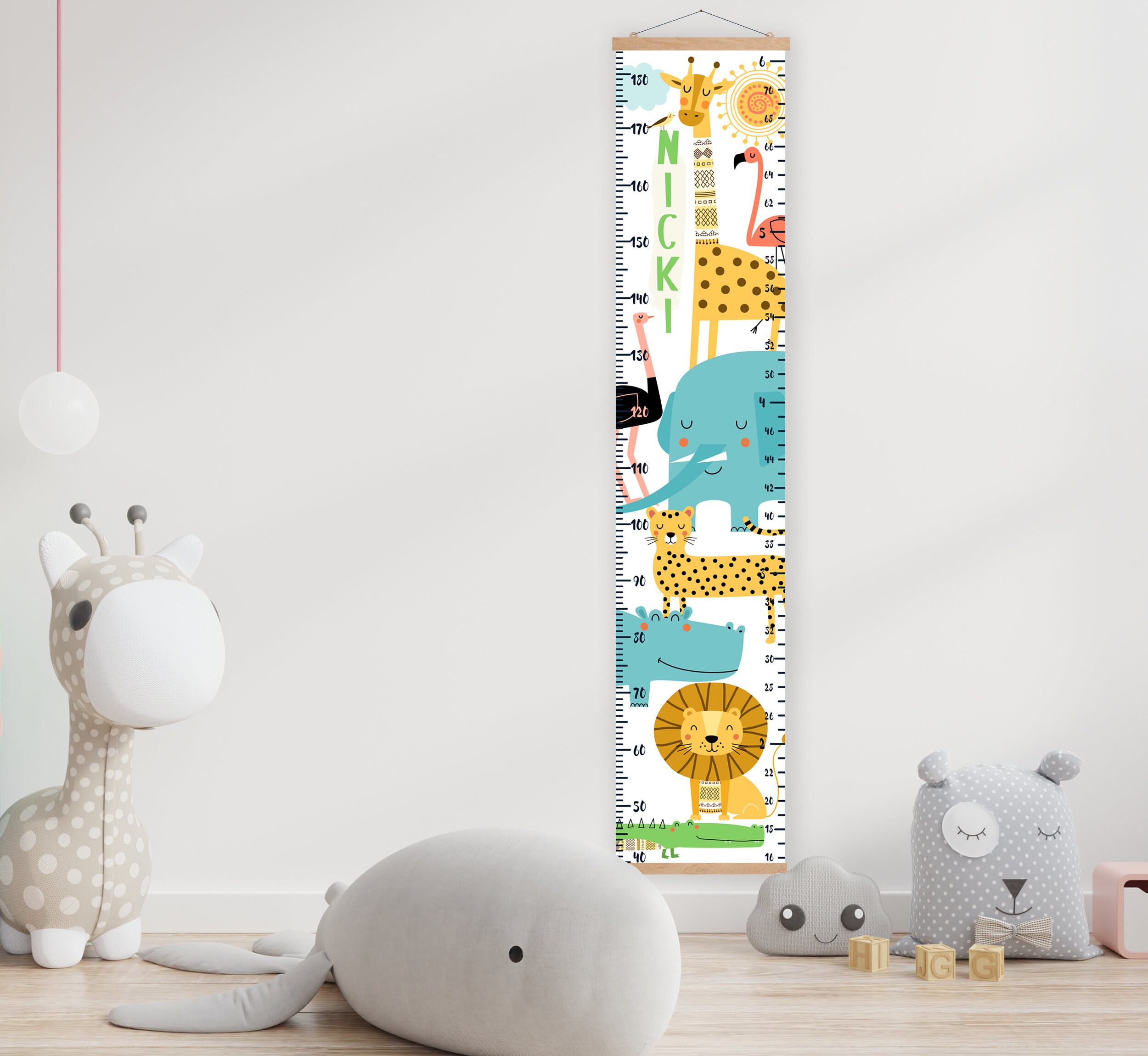 Personalized Growth Chart Ruler SAFARI Vinyl Height Meter for Etsy