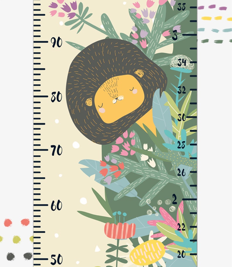 Growth Chart SAFARI Height chart for kids Personalized kids Etsy