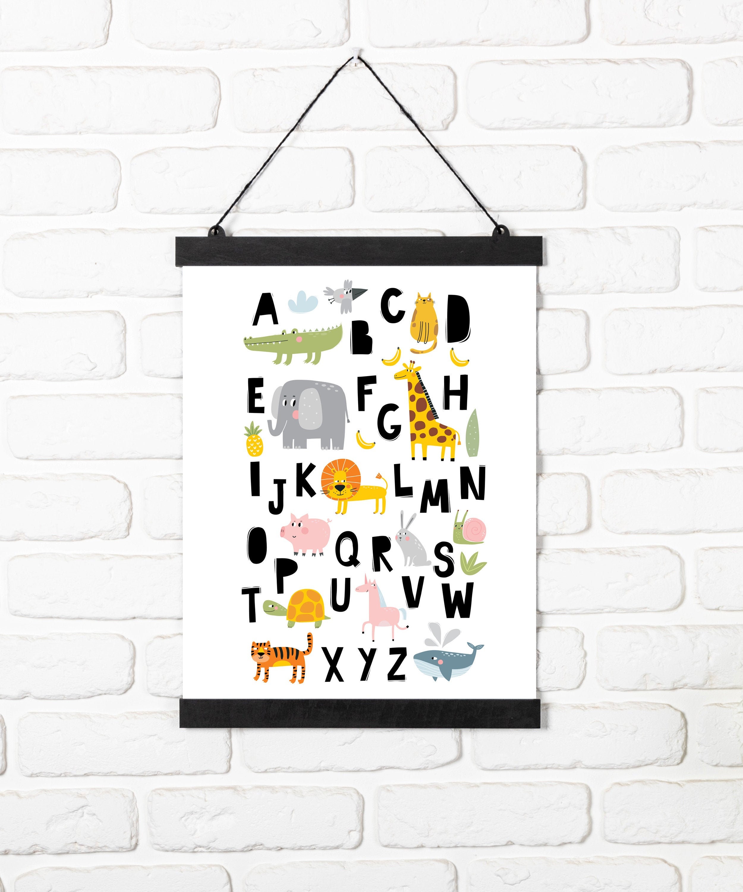 Animal Alphabet Poster I ABC Wall Art I Alphabet Print I Wall Etsy