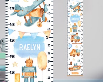Gepersonaliseerde groeigrafiek transport: decoratie kinderkamer
