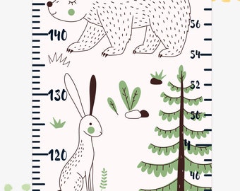 Messlatte Für Kinder, Messlatte Höhe Diagramm Kinder Und Baby Messlatte Kind Entzückendes Tier, Höhenlineal Zum Aufhängen, Schlafzimmer Wanddekoration
