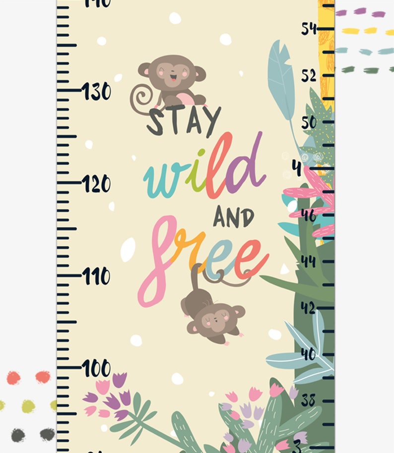 Growth Chart SAFARI Height chart for kids Personalized kids Etsy