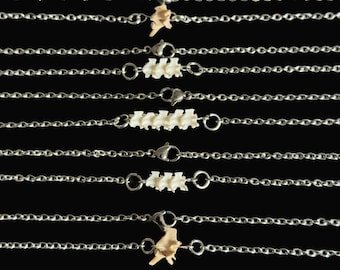 Rattlesnake Vertebrae Bones 18" Necklace | One, Three, & Five Vertebrae Options