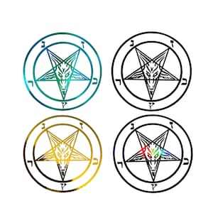 Baphomet Sigil Permanent Vinyl Decal Satanic Sticker 4&quot;-6&quot;, Satanic Bumper Stickers