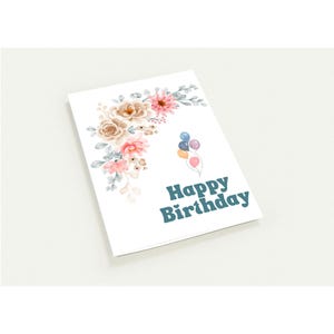 Cartes de voeux joyeux anniversaire fleurs - Lot de 10 unisexes - Design respectueux de l'environnement, personnalisé et élégant - Cartes à avoir à la maison
