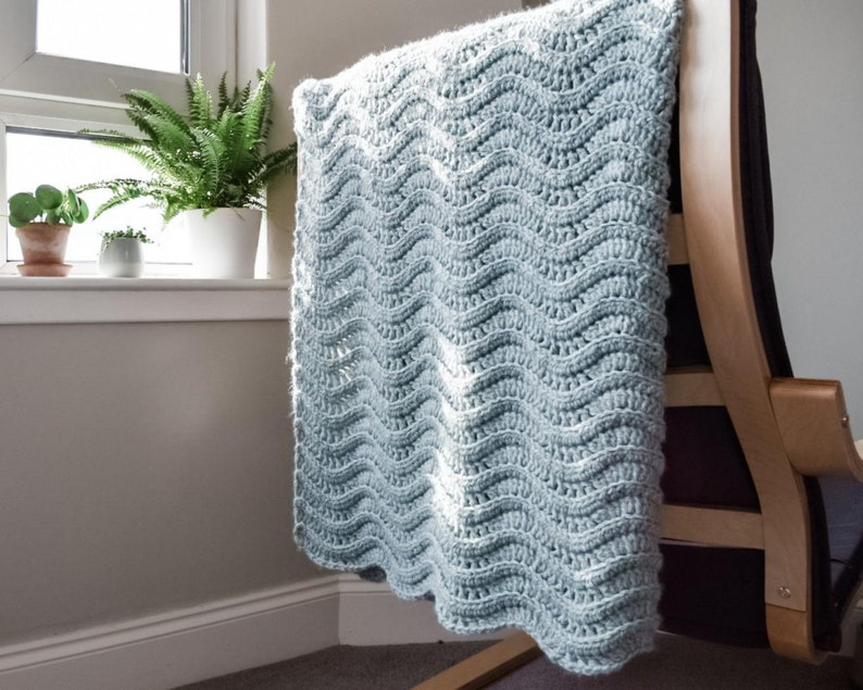 CROCHET PATTERN Quiet Ripple Lapghan Crochet Lapghan Pattern Crochet Blanket Pattern Crochet Throw Pattern Easy Crochet Pattern image 1