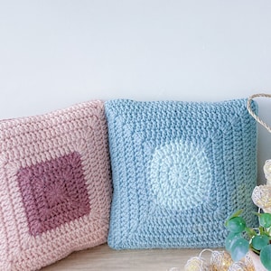 CROCHET PILLOW PATTERN Granny Square Cushion Cover Crochet Cushion Pattern Home Crochet Pattern Modern Crochet Crochet Home Decor image 1