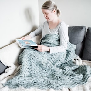 CROCHET PATTERN Quiet Ripple Lapghan Crochet Lapghan Pattern Crochet Blanket Pattern Crochet Throw Pattern Easy Crochet Pattern image 3