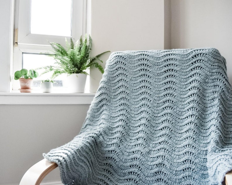 CROCHET PATTERN Quiet Ripple Lapghan Crochet Lapghan Pattern Crochet Blanket Pattern Crochet Throw Pattern Easy Crochet Pattern image 4