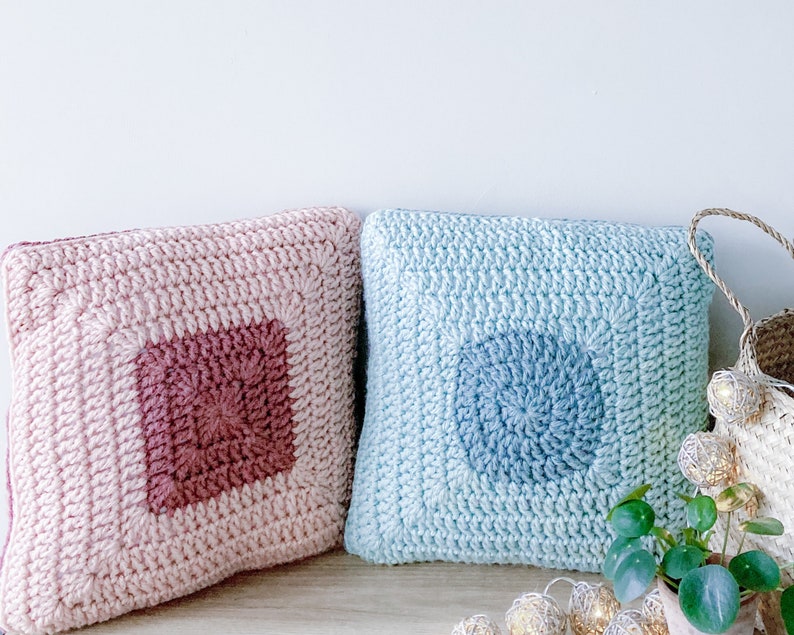 CROCHET PILLOW PATTERN Granny Square Cushion Cover Crochet Cushion Pattern Home Crochet Pattern Modern Crochet Crochet Home Decor image 9