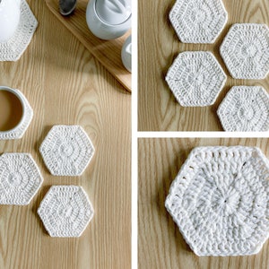 CROCHET Coaster Pattern | PDF Crochet Pattern | Hexagon Crochet Coasters