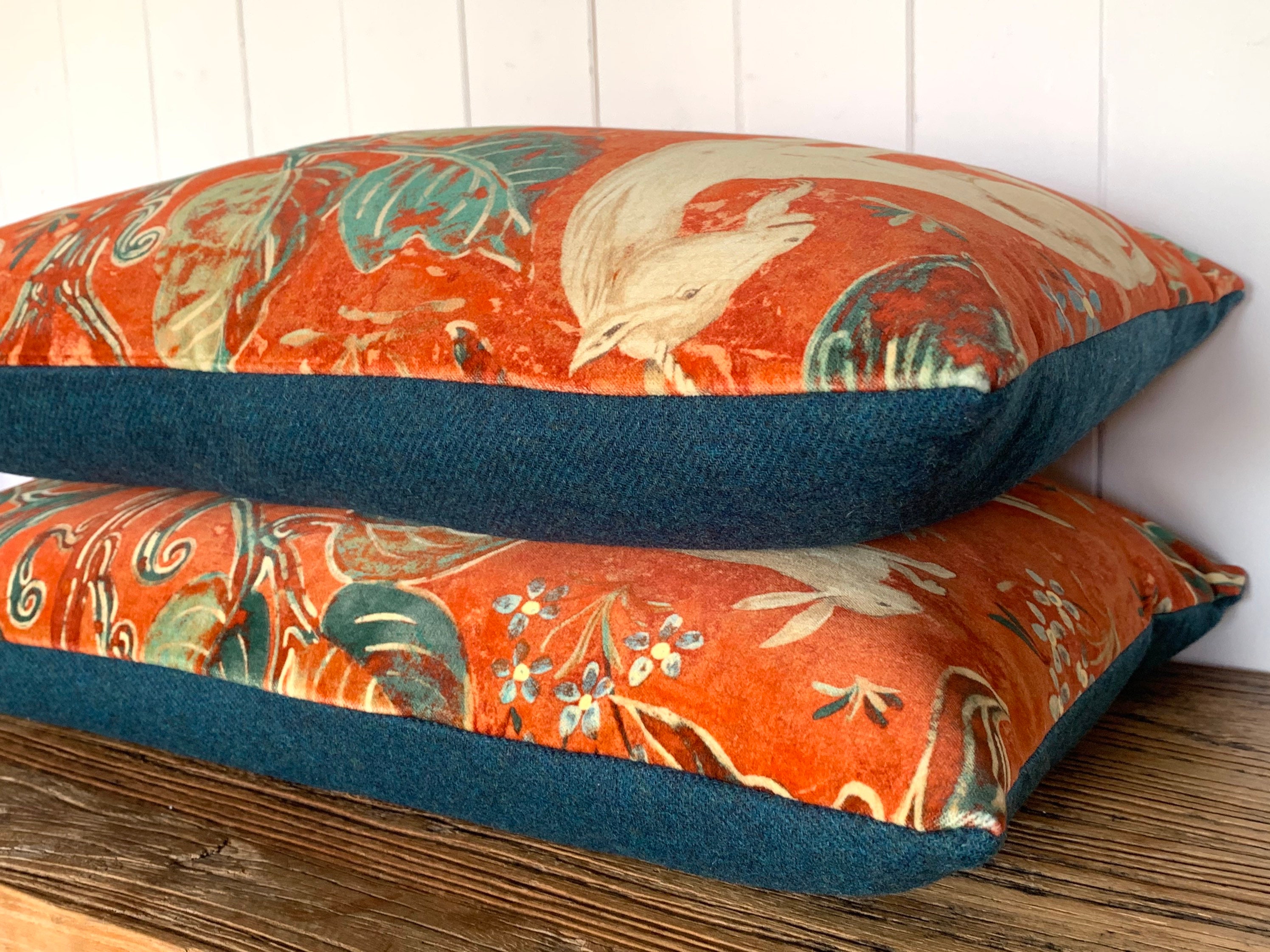 Luxury Zoffany arden Red melissa White Velvet Etsy UK