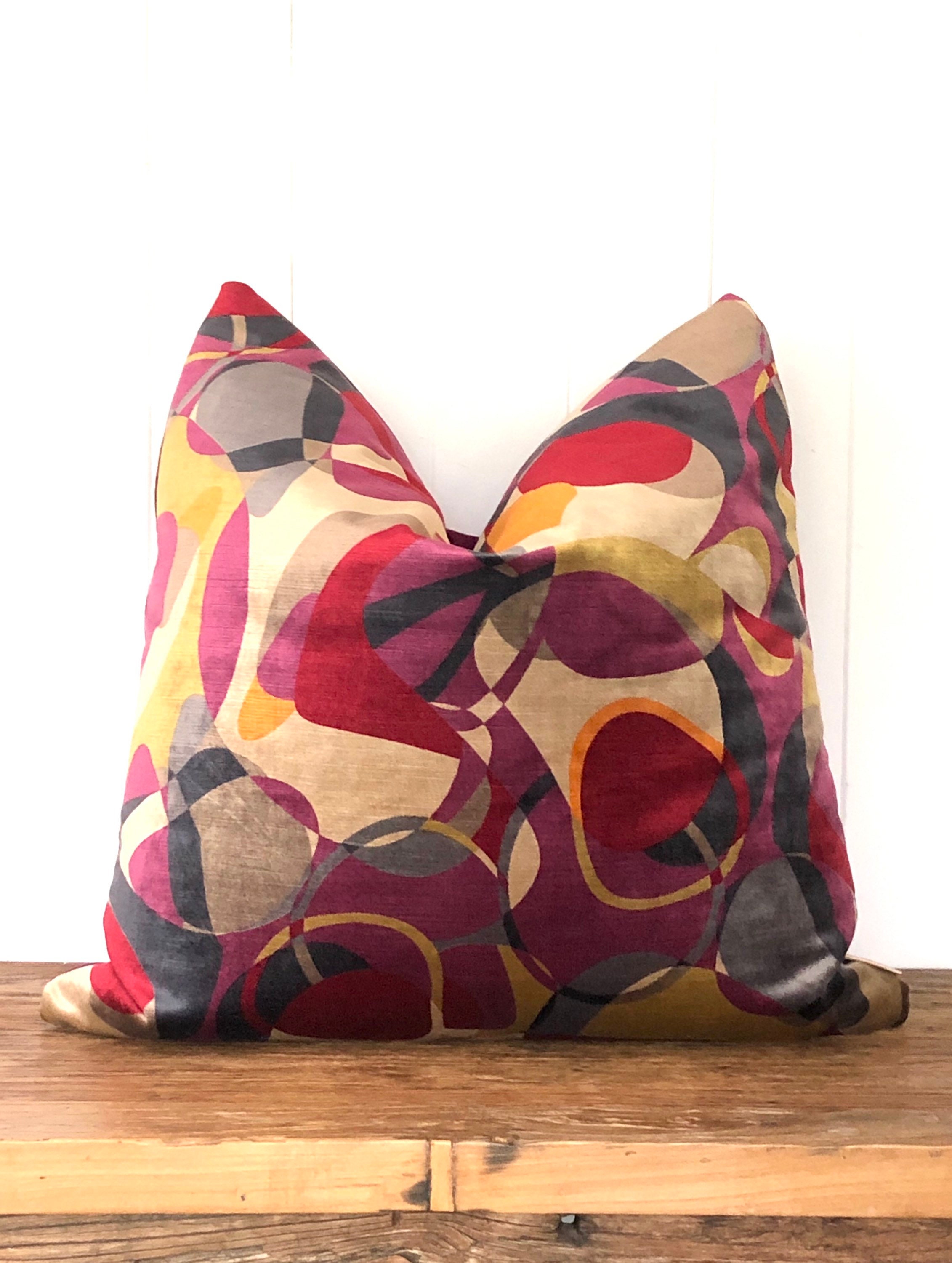 Luxury Andrew Martin designer Handmade Velvet cushion. Square. Etsy